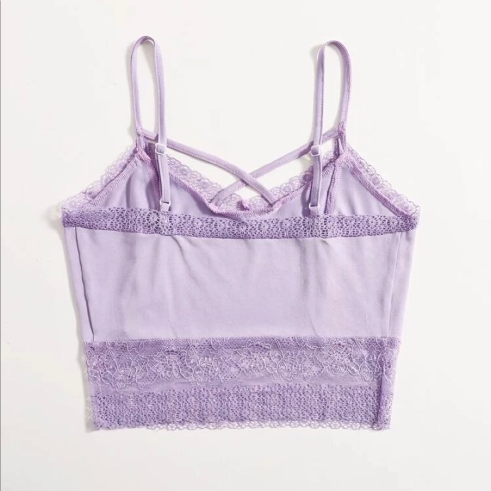 New crisscross lace trim adjustable strap Cami top - Picture 5 of 6